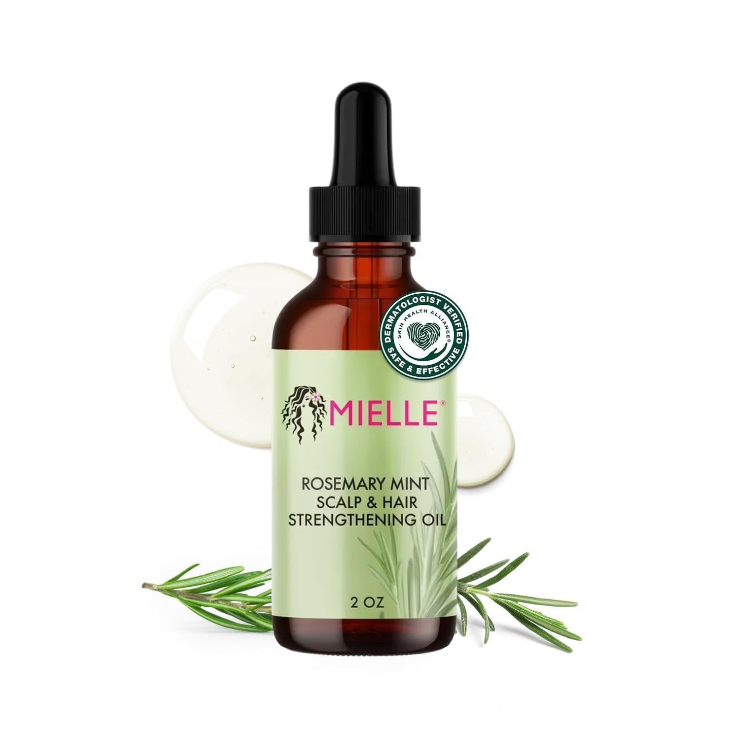 Mielle Organics Rosemary Mint Hair Oil Strengthening Biotin Frizzy Damaged Dry Scalp Treatment 2oz